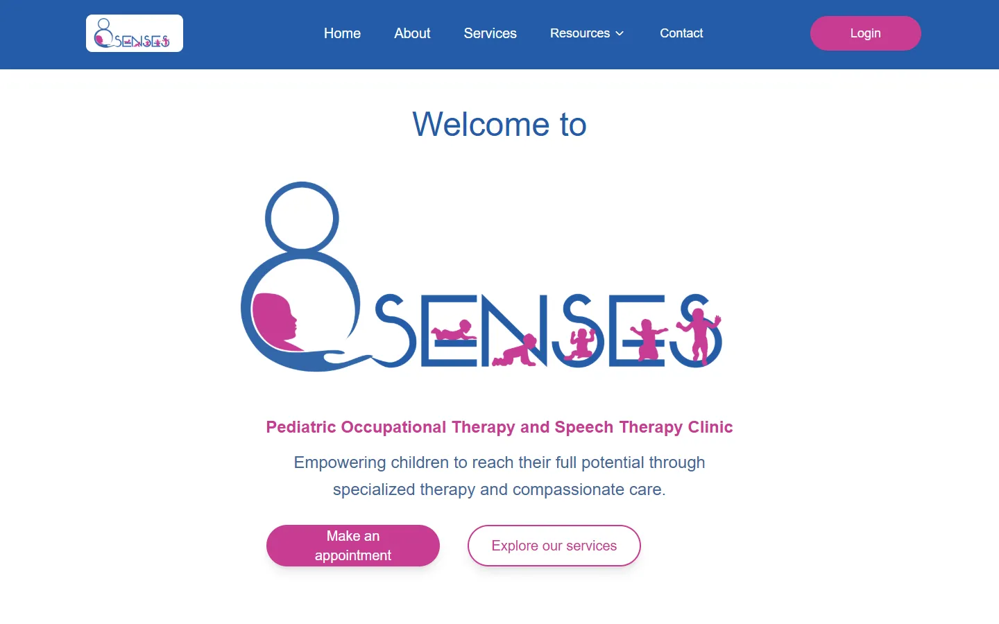 8 Senses Clinic Website Homepage